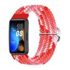 For Huawei Band 8 Nylon Braided Buckle Watch Band(Colorful Red) - 1