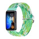 For Huawei Band 8 Nylon Braided Buckle Watch Band(Colorful Green) - 1