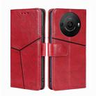 For Sharp Aquos R8 Pro SH-51 Geometric Stitching Leather Phone Case(Red) - 1