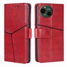 For Sharp Aquos R9 Geometric Stitching Leather Phone Case(Red) - 1