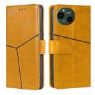 For Sharp Aquos R9 Geometric Stitching Leather Phone Case(Yellow) - 1