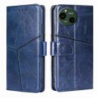 For Sharp Aquos R9 Geometric Stitching Leather Phone Case(Blue) - 1