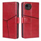 For Sharp Aquos Wish4 Geometric Stitching Leather Phone Case(Red) - 1