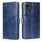 For Sharp Aquos Wish4 Geometric Stitching Leather Phone Case(Blue) - 1