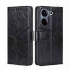 For Tecno Camon 20 Pro 4G Geometric Stitching Leather Phone Case(Black) - 1