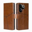 For Tecno Camon 20 Premier 5G Geometric Stitching Leather Phone Case(Light Brown) - 1