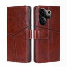 For Tecno Camon 20 Premier 5G Geometric Stitching Leather Phone Case(Dark Brown) - 1