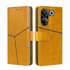 For Tecno Camon 20 Pro 5G Geometric Stitching Leather Phone Case(Yellow) - 1