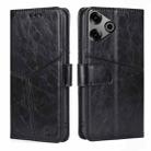 For Tecno Pova 6 Pro 5G Geometric Stitching Leather Phone Case(Black) - 1