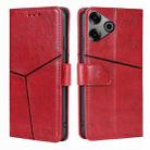 For Tecno Pova 6 Pro 5G Geometric Stitching Leather Phone Case(Red) - 1