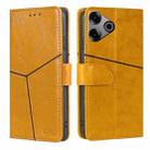 For Tecno Pova 6 Pro 5G Geometric Stitching Leather Phone Case(Yellow) - 1