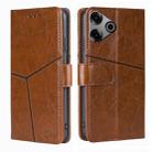 For Tecno Pova 6 Pro 5G Geometric Stitching Leather Phone Case(Light Brown) - 1