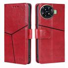 For Tecno Spark 20 Pro+ 4G Geometric Stitching Leather Phone Case(Red) - 1