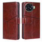 For Tecno Spark 20 Pro+ 4G Geometric Stitching Leather Phone Case(Dark Brown) - 1