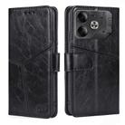 For Tecno Pova 6 5G Geometric Stitching Leather Phone Case(Black) - 1