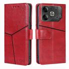 For Tecno Pova 6 5G Geometric Stitching Leather Phone Case(Red) - 1