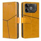 For Tecno Pova 6 5G Geometric Stitching Leather Phone Case(Yellow) - 1