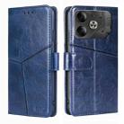 For Tecno Pova 6 5G Geometric Stitching Leather Phone Case(Blue) - 1