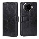 For Tecno Camon 30 Pro 5G Geometric Stitching Leather Phone Case(Black) - 1