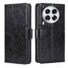 For Tecno Camon 30 Premier 5G Geometric Stitching Leather Phone Case(Black) - 1