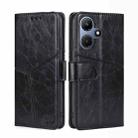 For Infinix Hot 30i 4G Geometric Stitching Leather Phone Case(Black) - 1