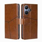 For Infinix Hot 30i 4G Geometric Stitching Leather Phone Case(Light Brown) - 1