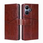 For Infinix Hot 30i 4G Geometric Stitching Leather Phone Case(Dark Brown) - 1