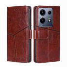 For Infinix Note 30 Vip 5G Geometric Stitching Leather Phone Case(Dark Brown) - 1