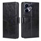 For Infinix Hot 40i Geometric Stitching Leather Phone Case(Black) - 1
