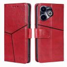 For Infinix Hot 40i Geometric Stitching Leather Phone Case(Red) - 1