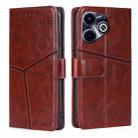 For Infinix Hot 40i Geometric Stitching Leather Phone Case(Dark Brown) - 1