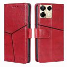 For Infinix Note 40 Pro 5G Geometric Stitching Leather Phone Case(Red) - 1