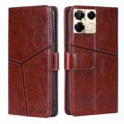 For Infinix Note 40 Pro 5G Geometric Stitching Leather Phone Case(Dark Brown) - 1