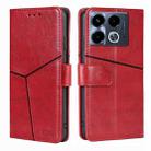 For Infinix Note 40 4G Geometric Stitching Leather Phone Case(Red) - 1