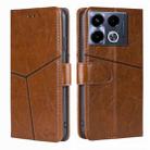 For Infinix Note 40 4G Geometric Stitching Leather Phone Case(Light Brown) - 1