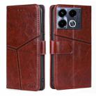 For Infinix Note 40 4G Geometric Stitching Leather Phone Case(Dark Brown) - 1