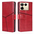 For Infinix Note 40 Pro 4G Geometric Stitching Leather Phone Case(Red) - 1