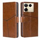 For Infinix Note 40 Pro 4G Geometric Stitching Leather Phone Case(Light Brown) - 1