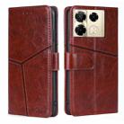 For Infinix Note 40 Pro 4G Geometric Stitching Leather Phone Case(Dark Brown) - 1