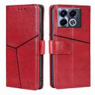 For Infinix Note 40 5G Geometric Stitching Leather Phone Case(Red) - 1