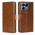 For Infinix Note 40 5G Geometric Stitching Leather Phone Case(Light Brown) - 1