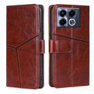 For Infinix Note 40 5G Geometric Stitching Leather Phone Case(Dark Brown) - 1