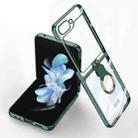For Samsung Galaxy Z Flip5 GKK Electroplating Phone Case with Ring(Green) - 1