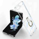 For Samsung Galaxy Z Flip5 GKK Electroplating Phone Case with Ring(Transparent) - 1