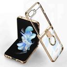 For Samsung Galaxy Z Flip5 GKK Electroplating Phone Case with Ring(Gold) - 1