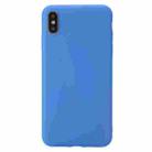 For iPhone XS Max Shockproof Frosted TPU Transparent Protective Case(Blue) - 1