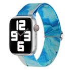 For Apple Watch 7 45mm Painted Pattern Nylon Replacement Watch Band(Ocean Blue) - 1