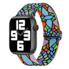 For Apple Watch SE 2023 44mm Painted Pattern Nylon Replacement Watch Band(Geometric Rainbow) - 1