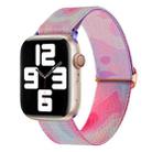 For Apple Watch SE 2023 44mm Painted Pattern Nylon Replacement Watch Band(Ladder Purple Blue) - 1