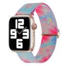 For Apple Watch 9 45mm Painted Pattern Nylon Replacement Watch Band(Flower Butterfly) - 1